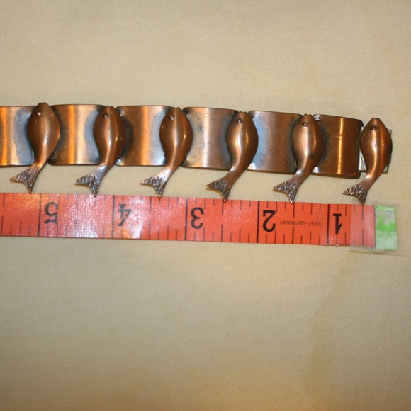 Mid Century Rebajes Copper Wide Fish Bracelet - Picture 8 of 8